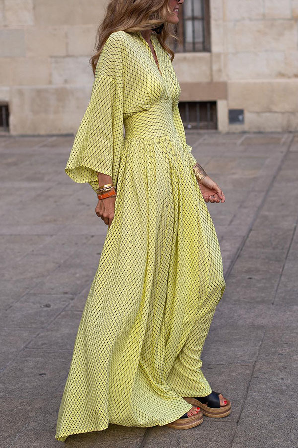 Linen Dress Wrap - Vintage Boho Women's Casual Dress Sping