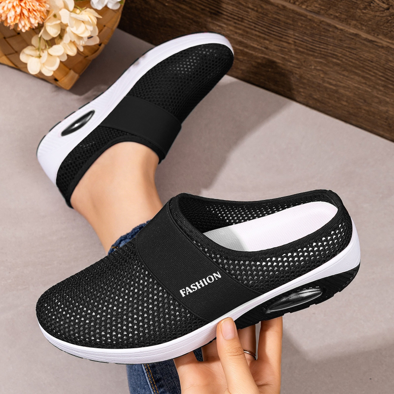 Women Hollow Mesh Mules Slip O - Wedge Espadrille Women avaliação e preço