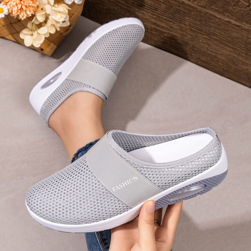 Women Hollow Mesh Mules Slip O - Wedge Espadrille Women avaliação e preço