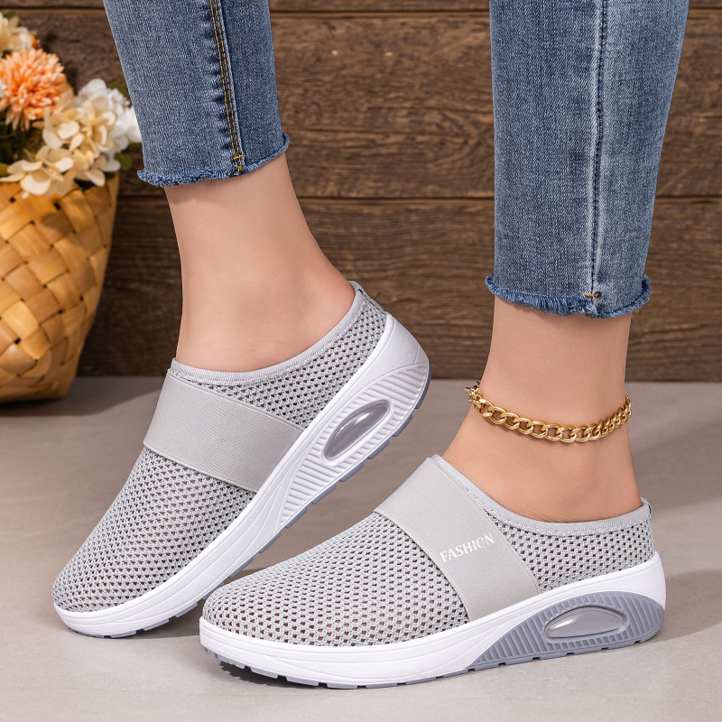 Women Hollow Mesh Mules Slip O - Wedge Espadrille Women avaliação e preço