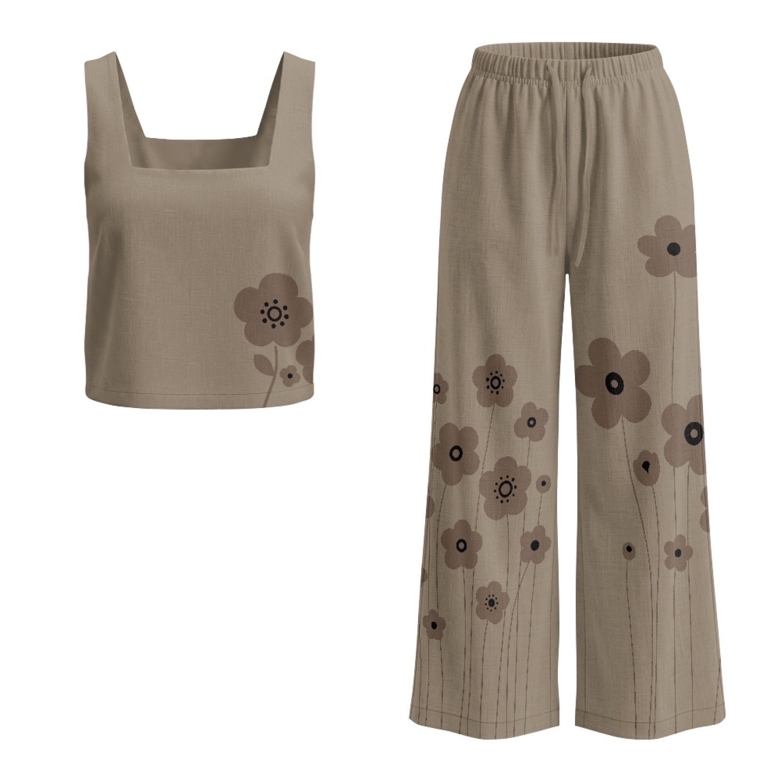 INSTANTARTS Women’s Linen Vest - Linen Pant Wide avaliação e preço