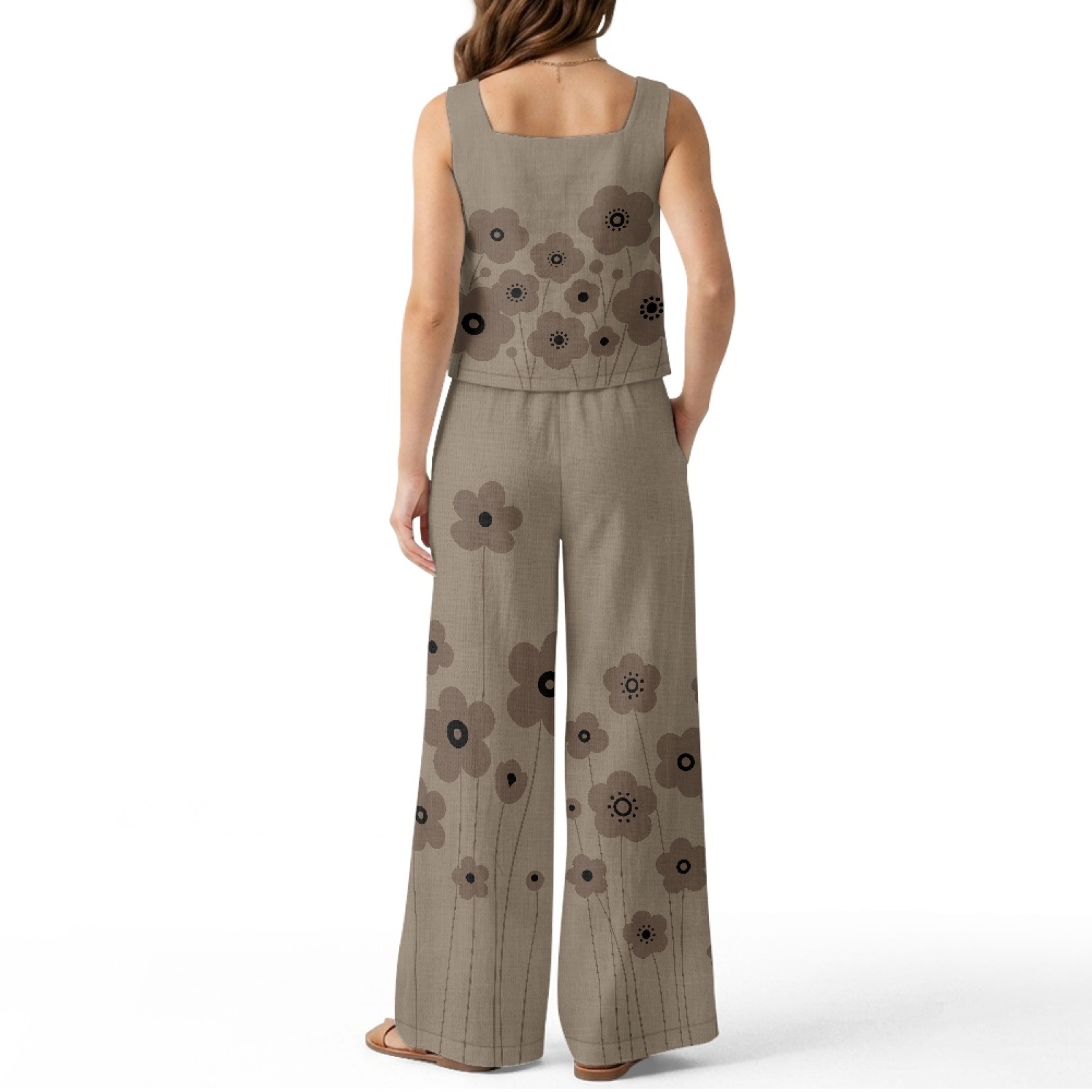 INSTANTARTS Women’s Linen Vest - Linen Pant Wide avaliação e preço