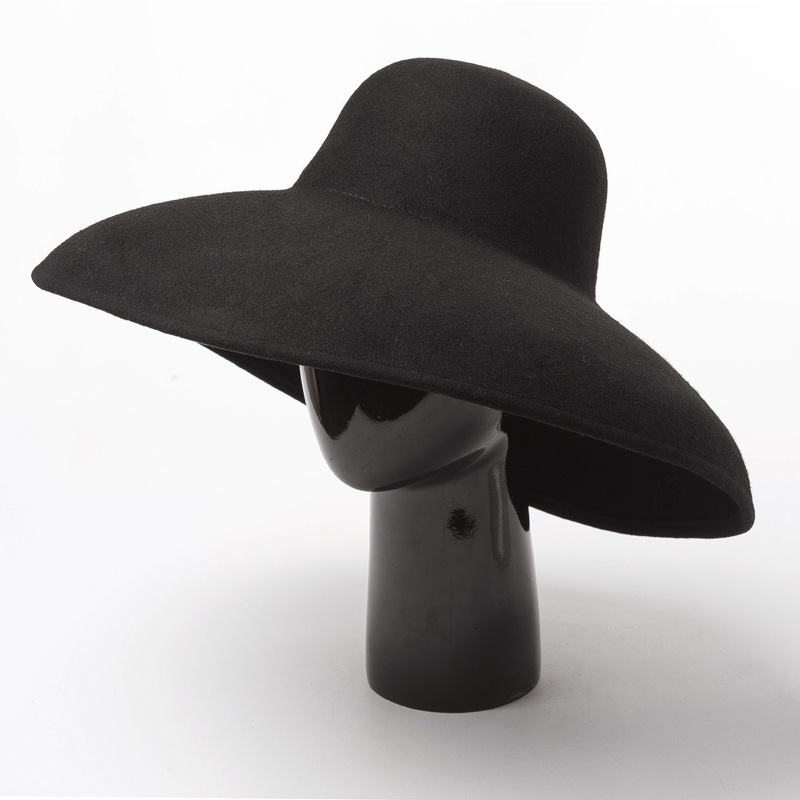 Classical Big Wide Brim Wool F - Hat Floppy Wide avaliação e preço