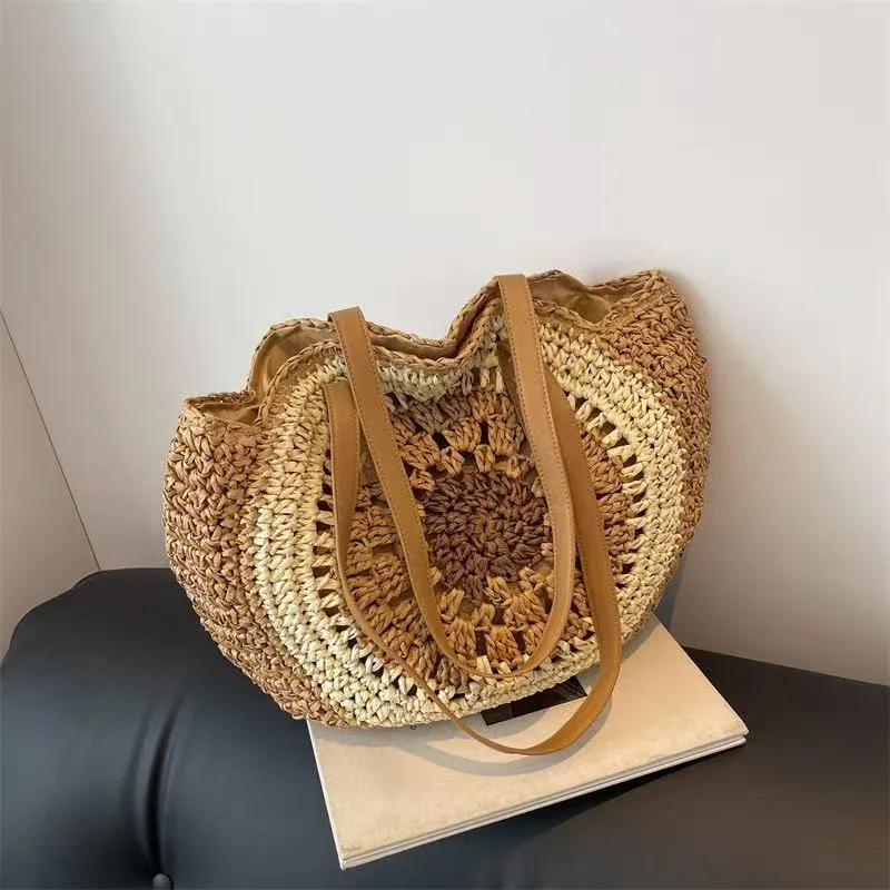 Straw Beach Tote Bag Handwoven - Tote Bag Beach avaliação e preço