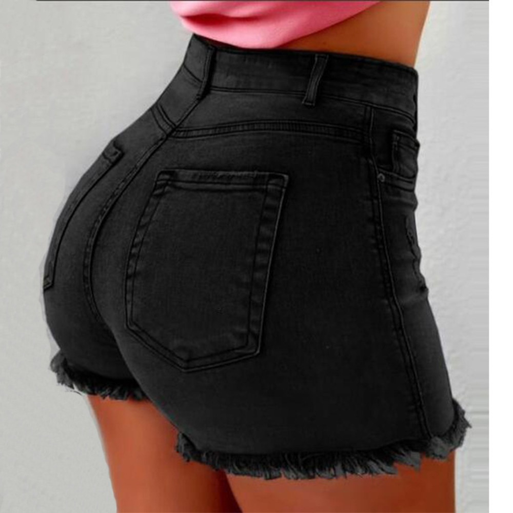 Women's High Waisted Distresse - Shorts Denim Frayed avaliação e preço