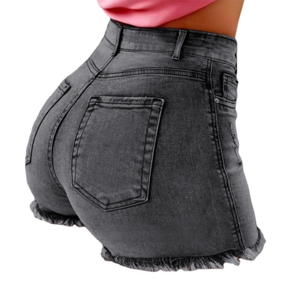 Women's High Waisted Distresse - Shorts Denim Frayed avaliação e preço