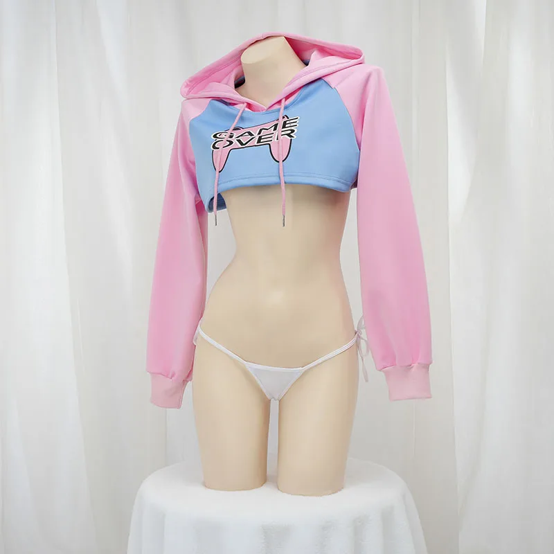 Cute Long Sleeve Crop Top Hood - Crop Top Crochet avaliação e preço
