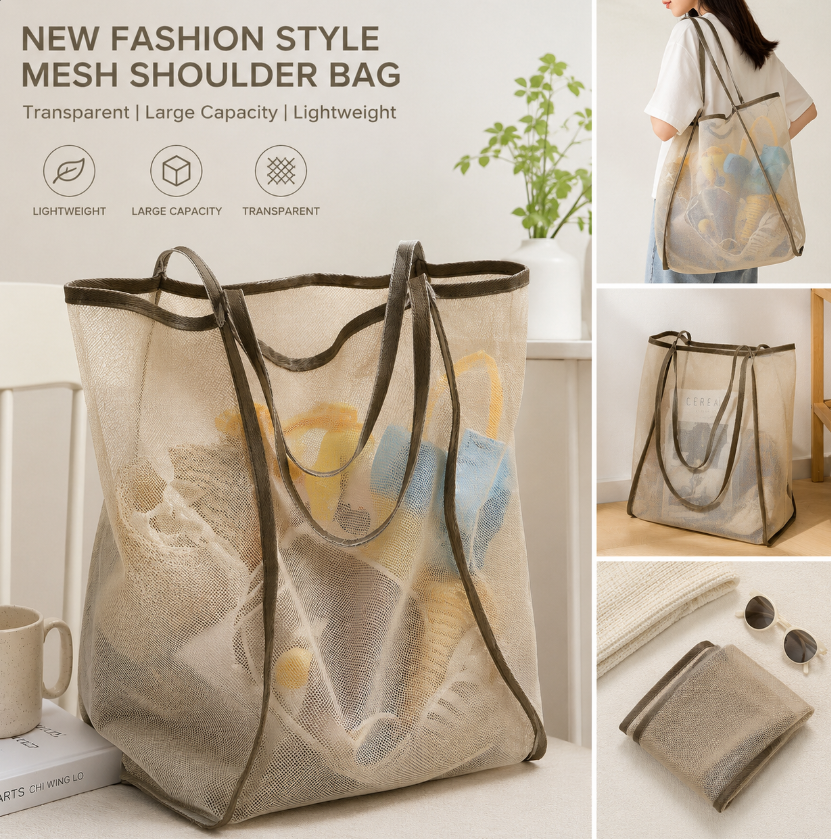 Mesh Beach Bag Lightweight, Br - Tote Bag Beach avaliação e preço