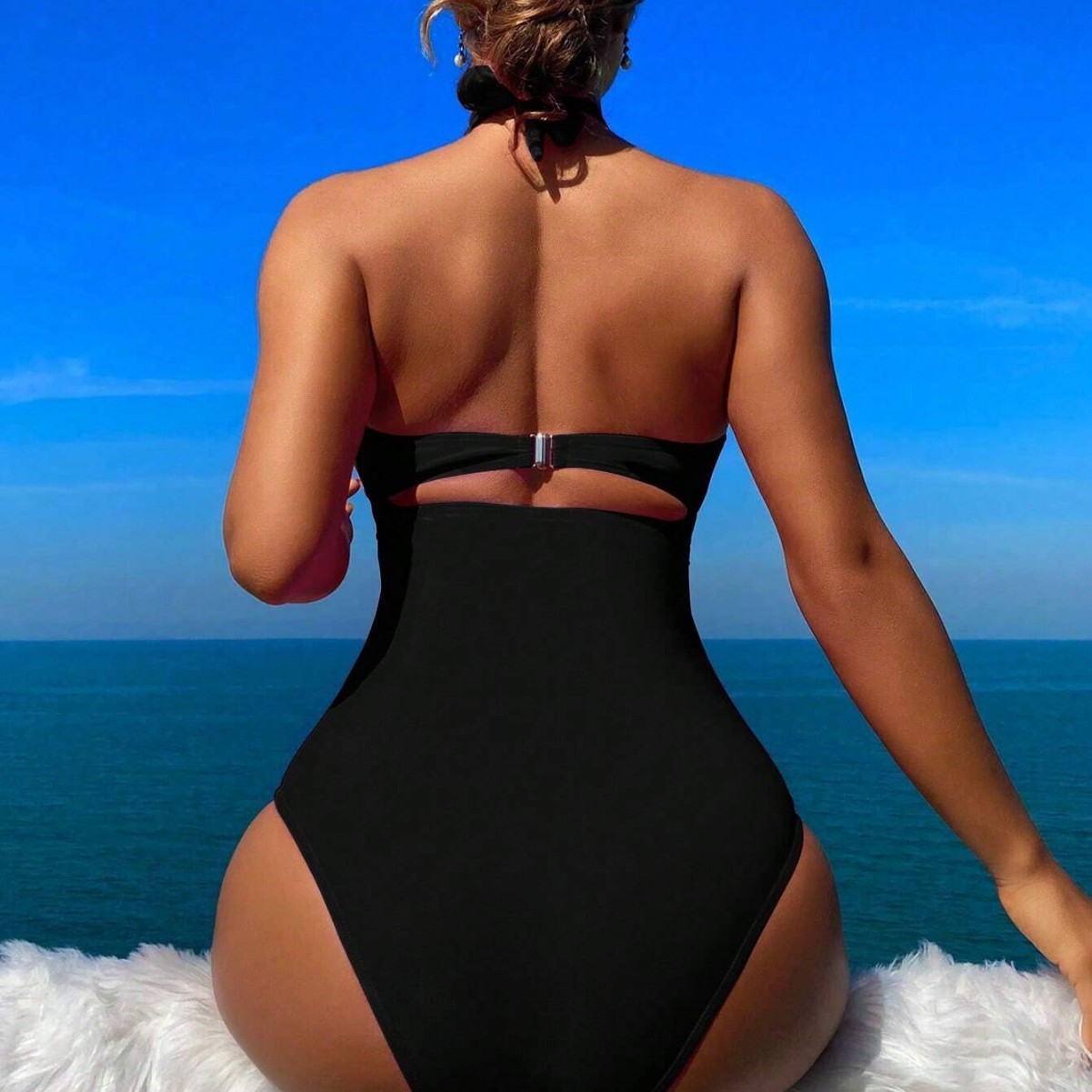 Women Swimsuit Halter Neck Sol - Swimsuit Bikini Ruched avaliação e preço