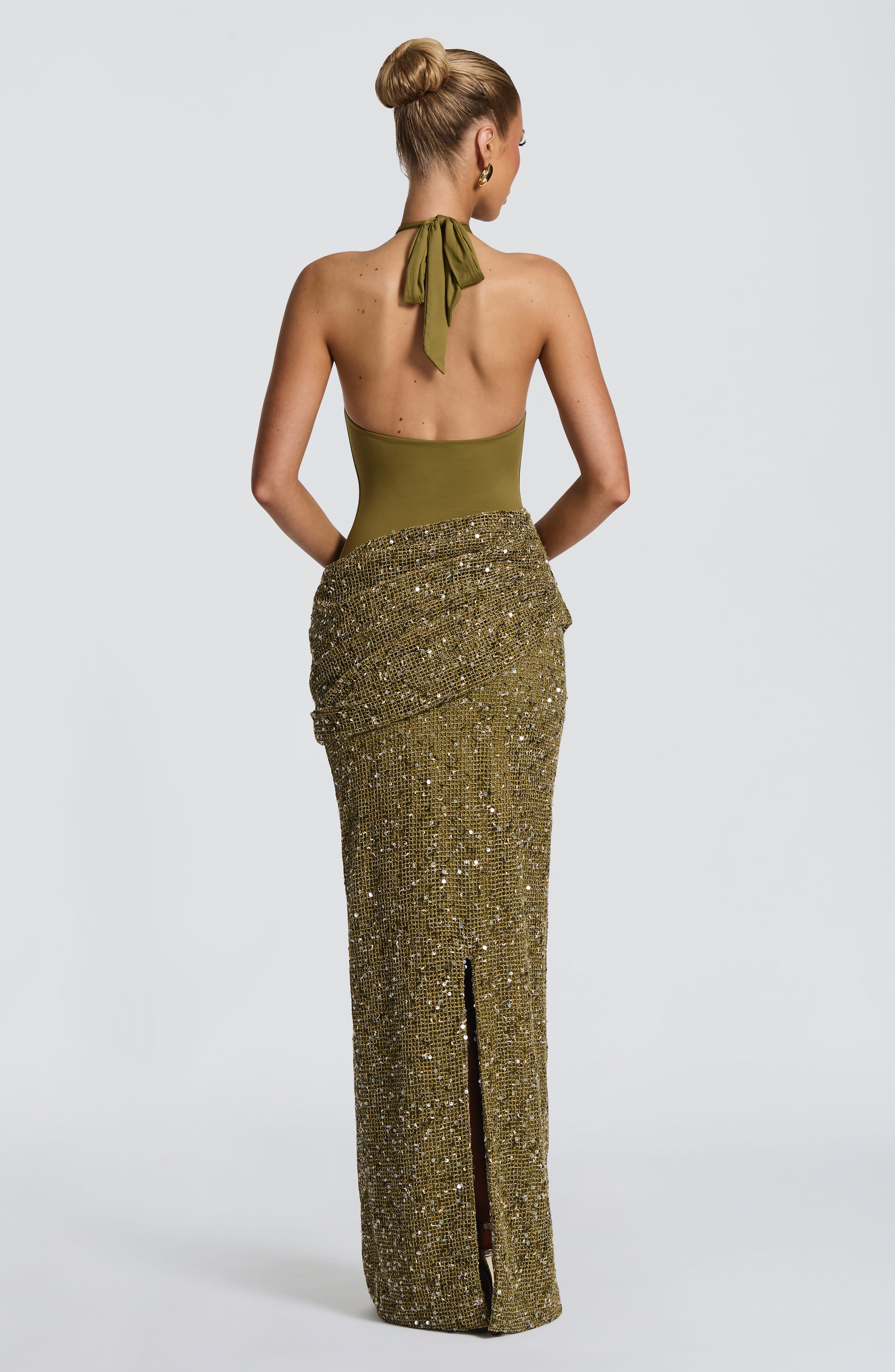 Halter Neck Sequin Mermaid Max - Maxi Dress Halter avaliação e preço