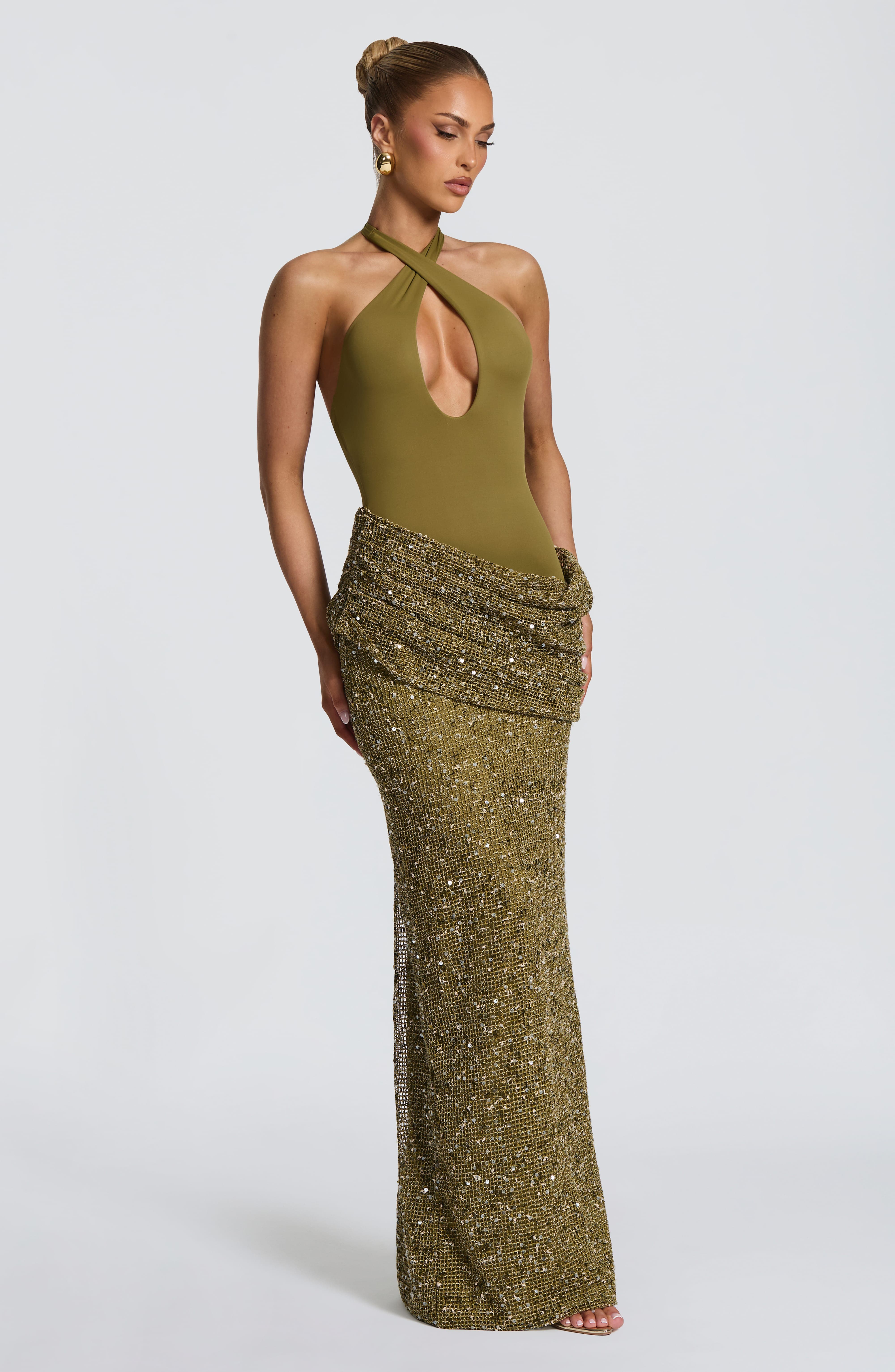Halter Neck Sequin Mermaid Max - Maxi Dress Halter avaliação e preço