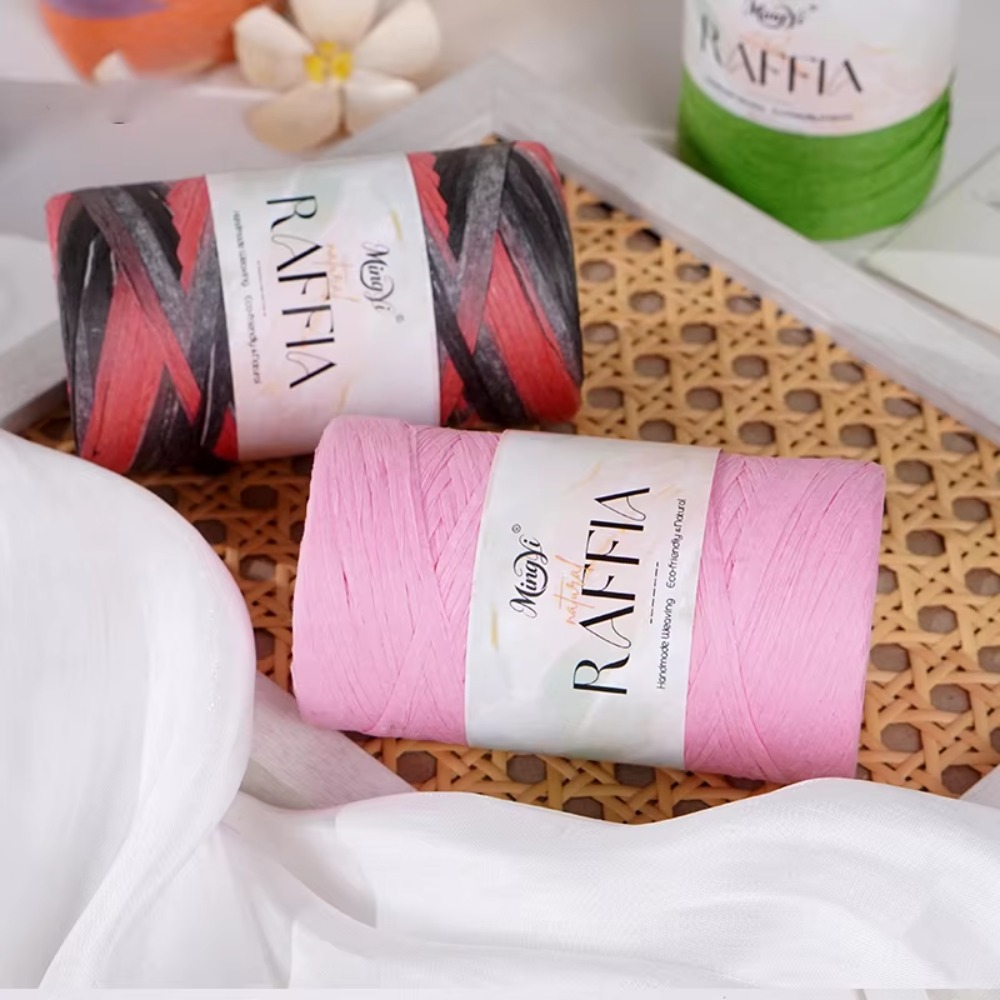 DIY Multi-Colored Raffia Yarn  - Crochet Bag Raffia avaliação e preço