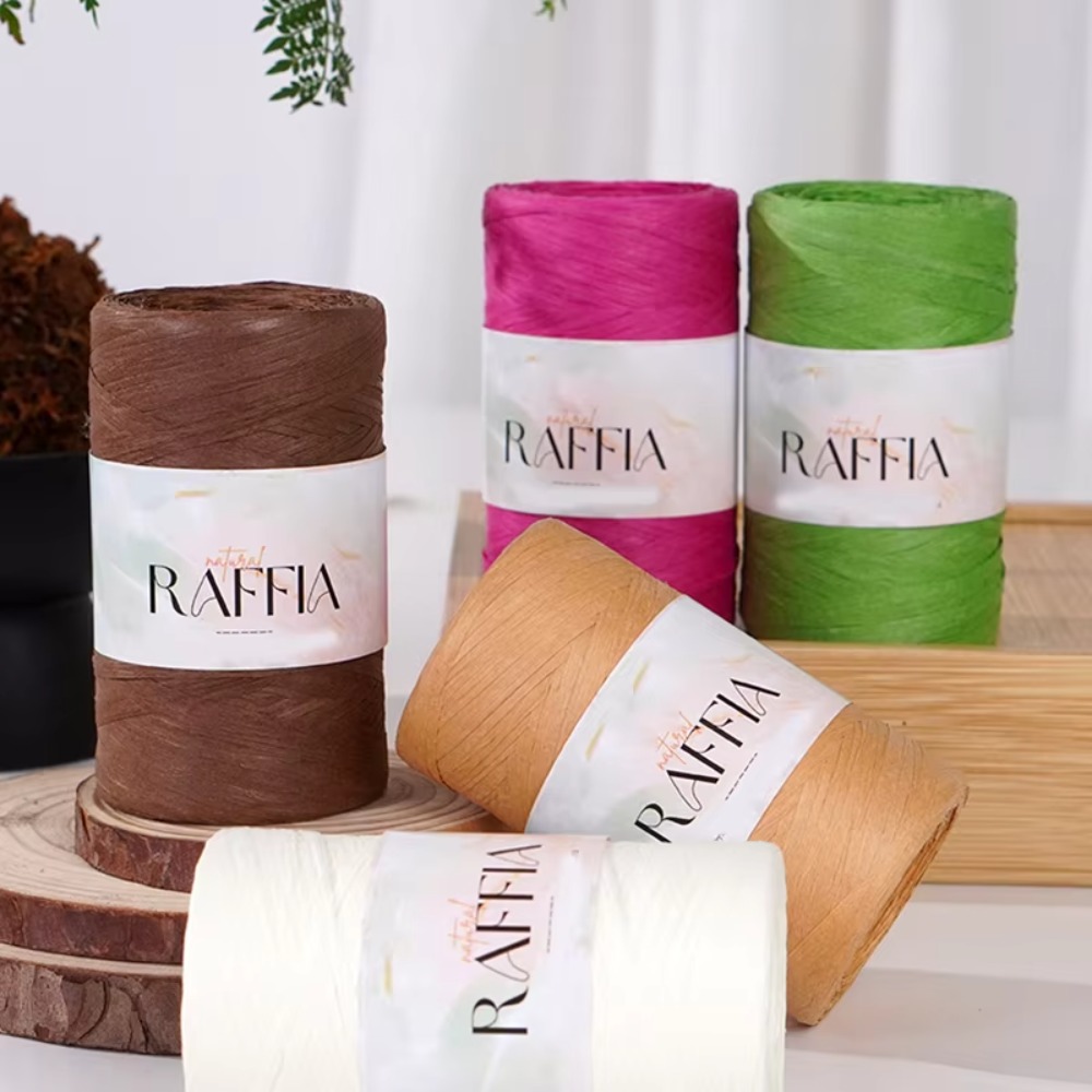 DIY Multi-Colored Raffia Yarn  - Crochet Bag Raffia avaliação e preço