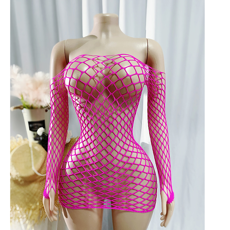Women Long Sleeve Fishnet Cove - Cover Up Kaftan avaliação e preço