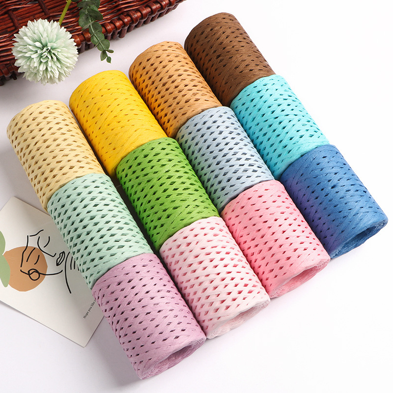 150M Natural Raffia Straw Yarn - Crochet Bag Raffia avaliação e preço