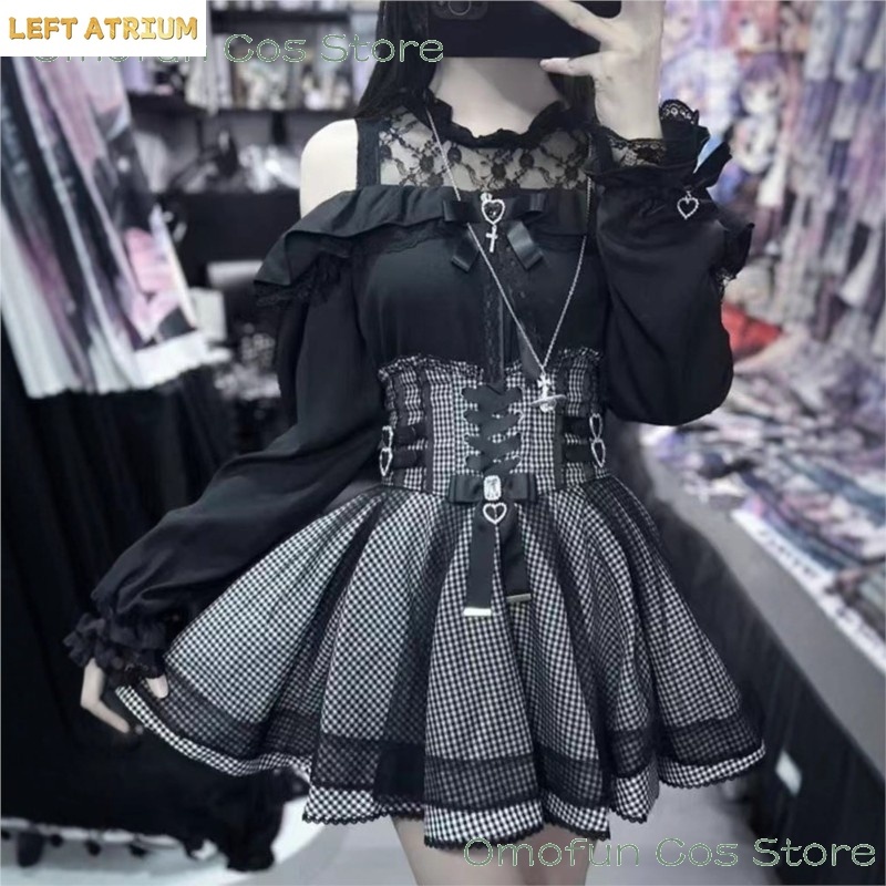 Jirai kei Lolita Dress Skirts  - Blouse Off Shoulder avaliação e preço