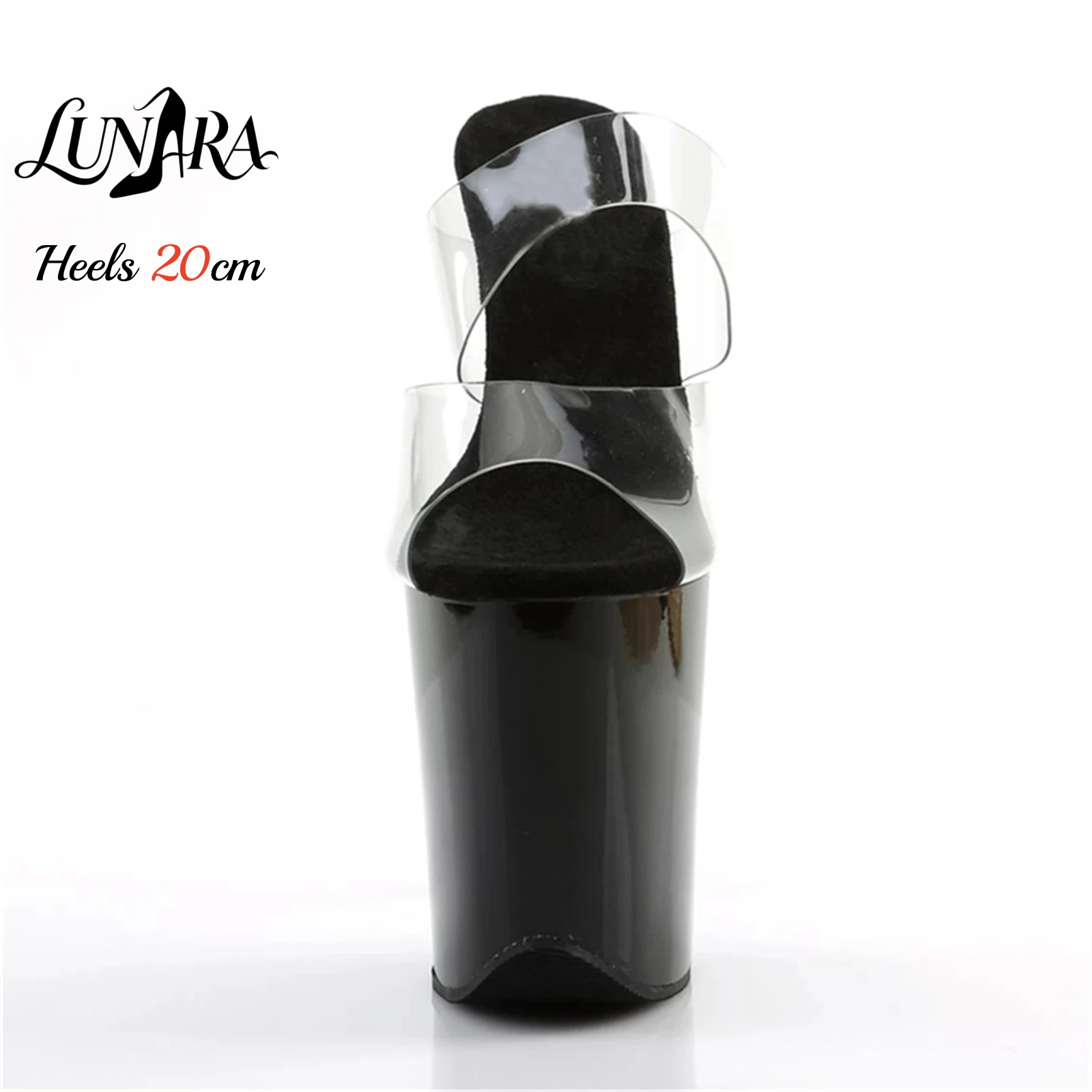 20cm Clear PVC Strappy Ultra H - Sandal Strappy Heeled avaliação e preço