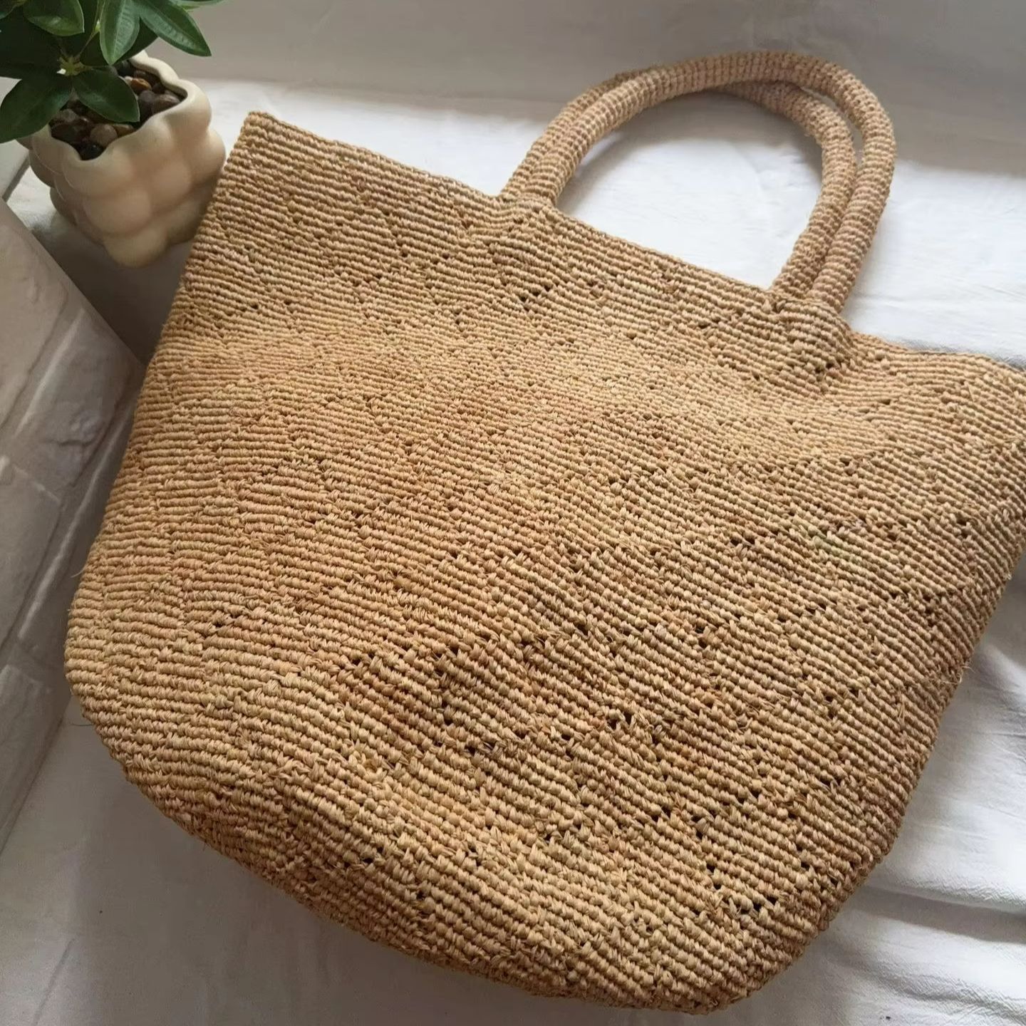 Fashion Style Ins Crochet Hand - Crochet Bag Raffia avaliação e preço