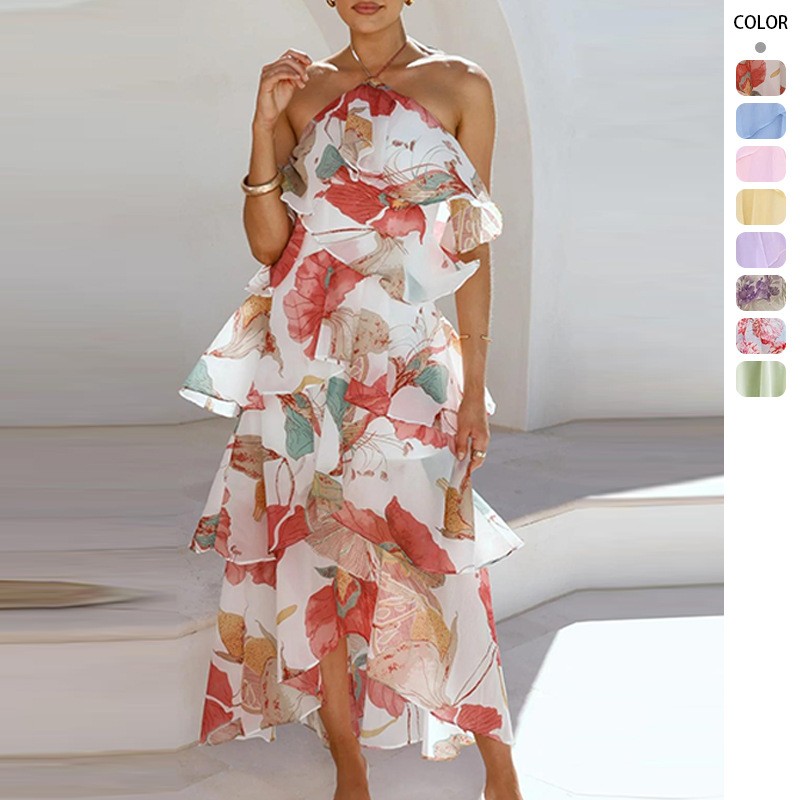 Elegant Party Maxi Dress Chiff - Maxi Dress Halter avaliação e preço