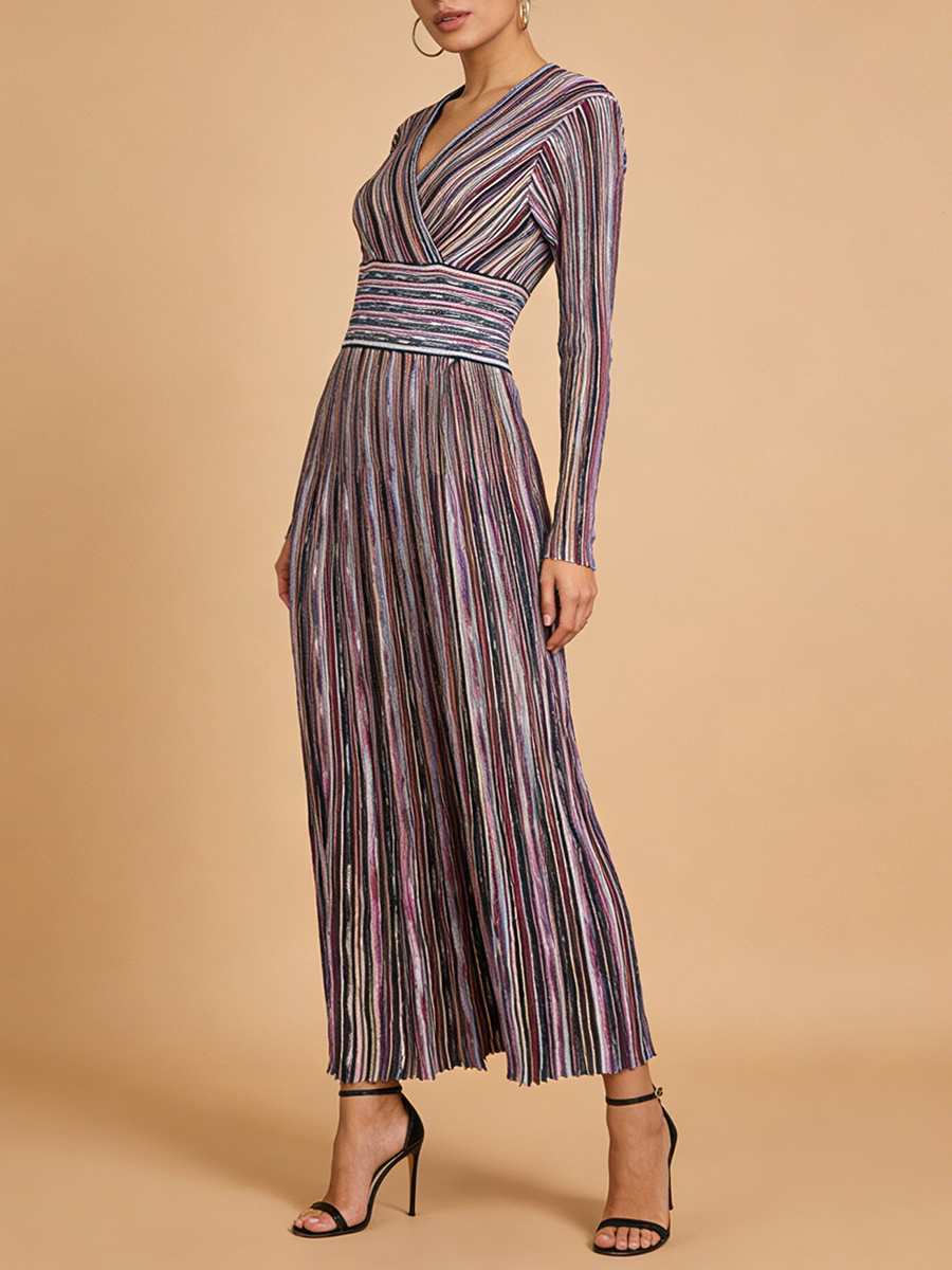 VGH Casual Commute Striped Kni - Linen Dress Wrap avaliação e preço
