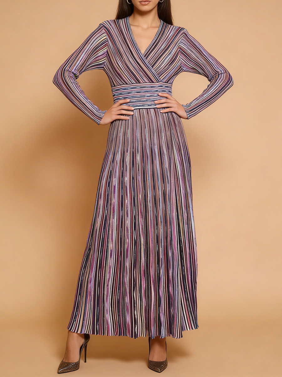 VGH Casual Commute Striped Kni - Linen Dress Wrap avaliação e preço