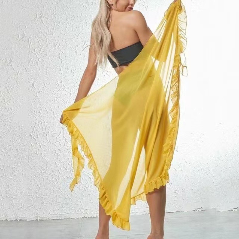 5 Colors Ruffle Sarong for Wom - Cover Up Kaftan avaliação e preço