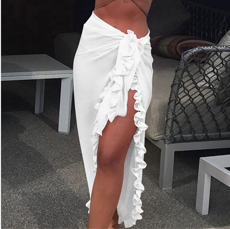 5 Colors Ruffle Sarong for Wom - Cover Up Kaftan avaliação e preço