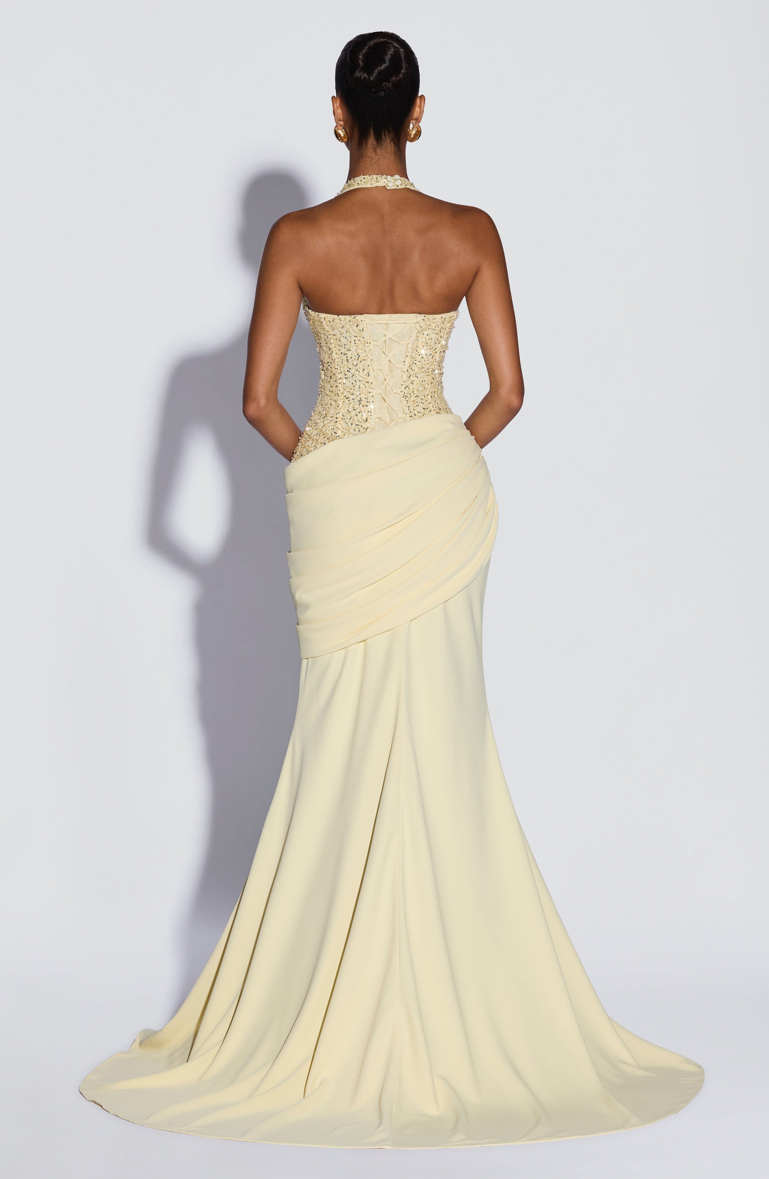 Luxury Halter V Sequin Maxi Go - Maxi Dress Halter avaliação e preço