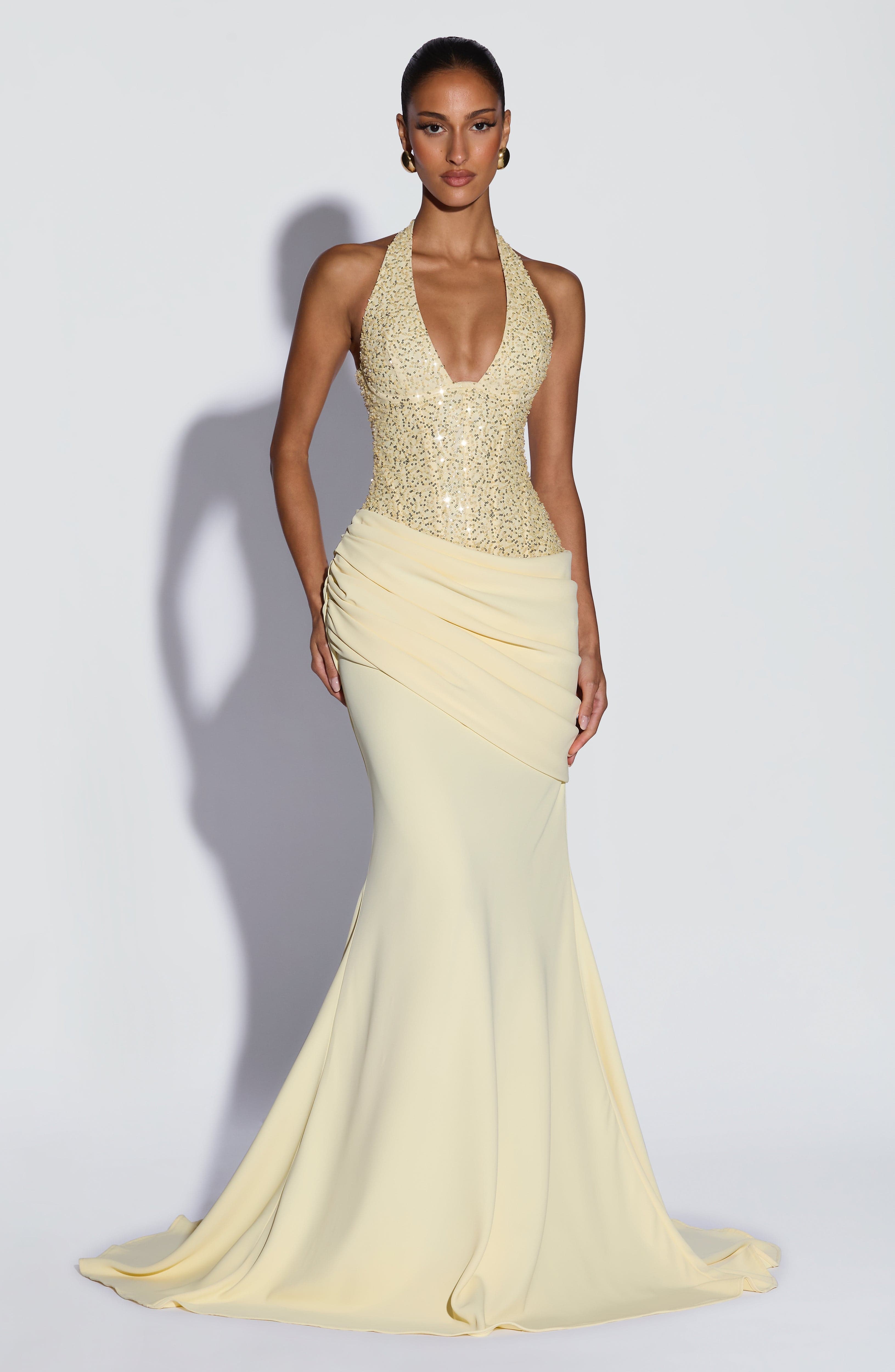 Luxury Halter V Sequin Maxi Go - Maxi Dress Halter avaliação e preço