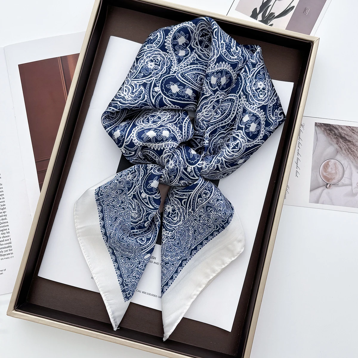70*70cm Women Summer Luxury Fa - Headband Summer Knit avaliação e preço