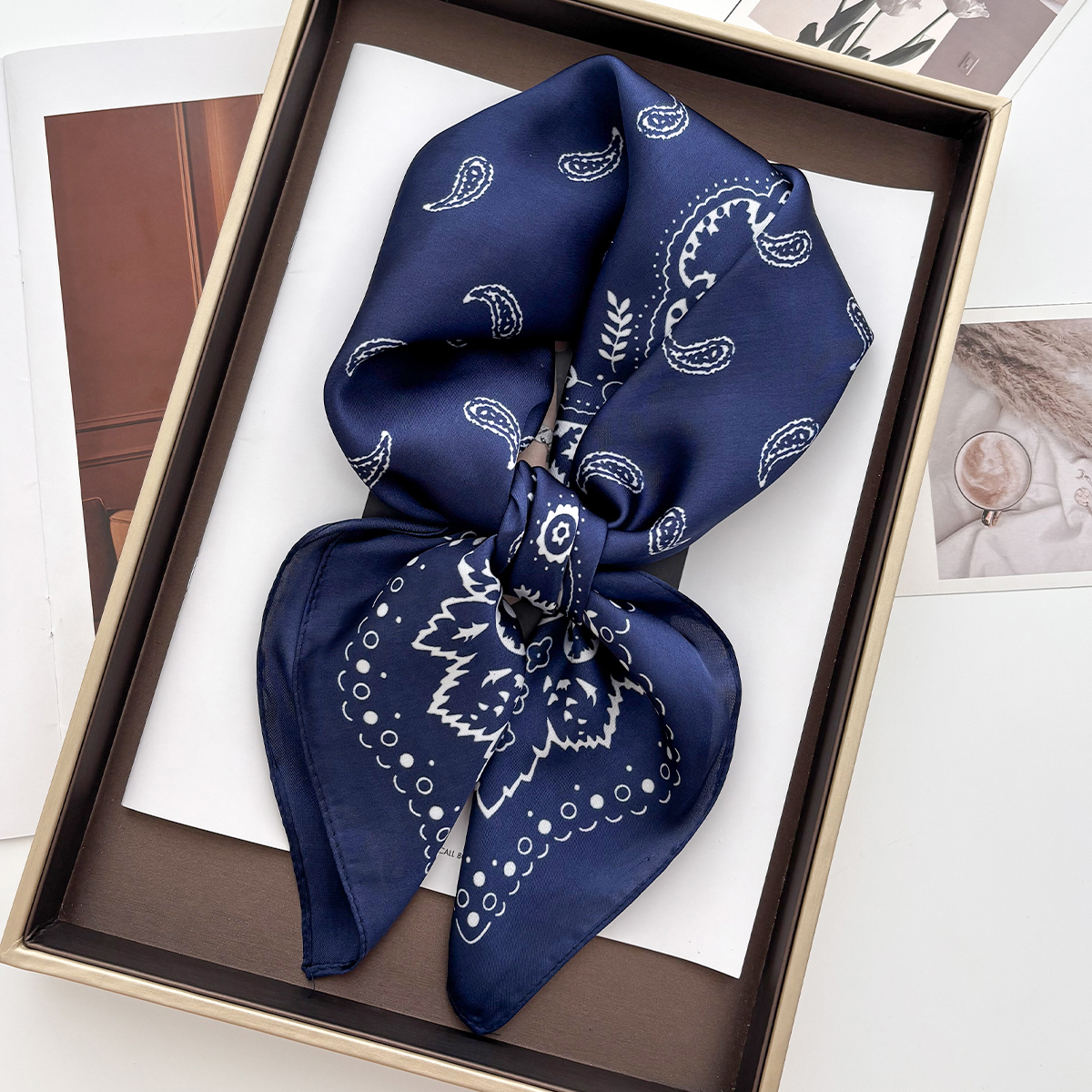 70*70cm Women Summer Luxury Fa - Headband Summer Knit avaliação e preço