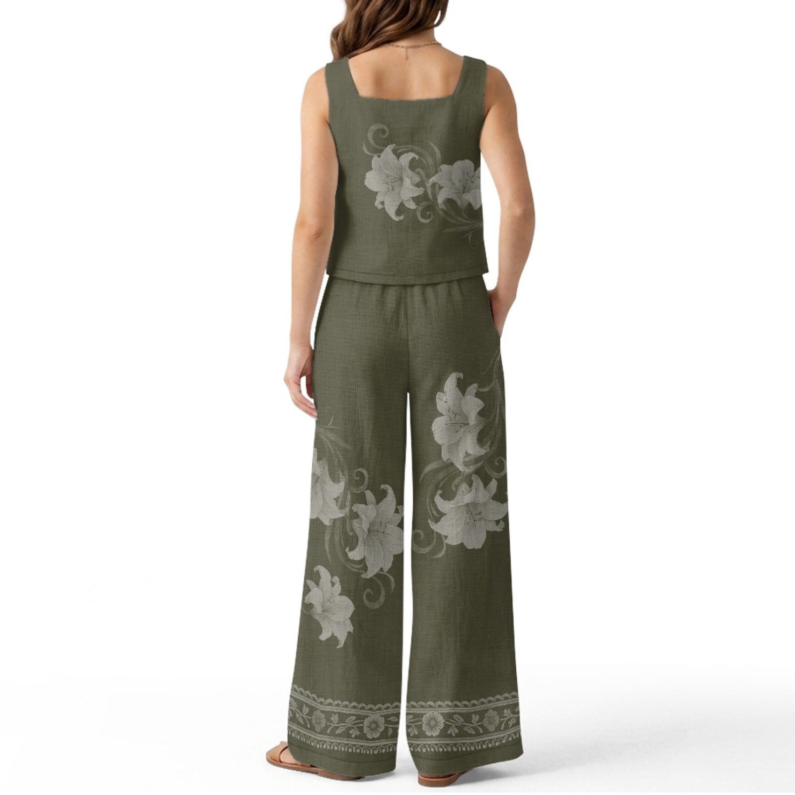 INSTANTARTS Women’s Linen Vest - Linen Pant Wide avaliação e preço