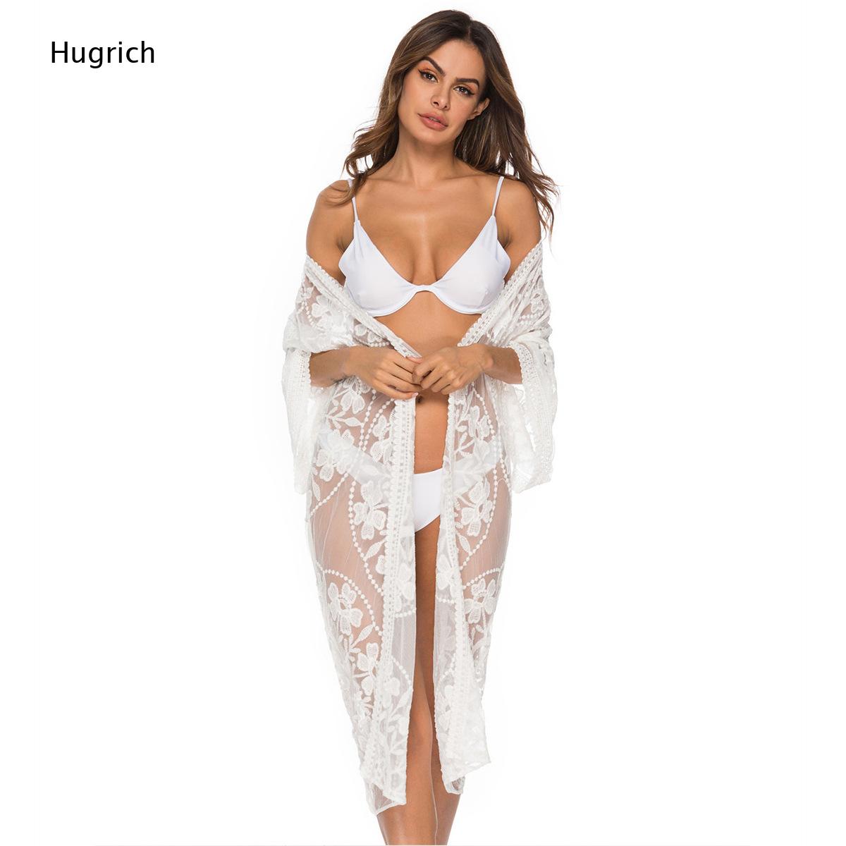 Solid White Floral Embroidery  - Kimono Sheer Floral avaliação e preço