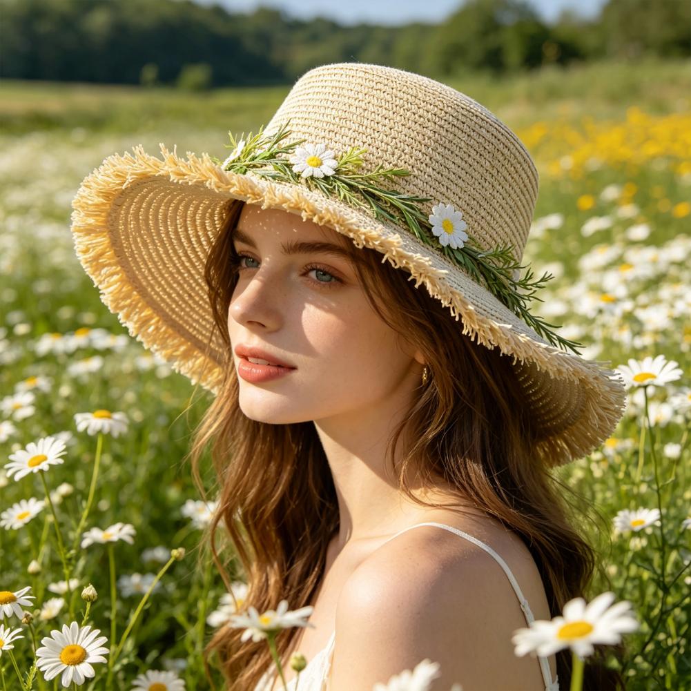 Sun Hat Wide Brim Floppy Straw - Hat Floppy Wide avaliação e preço