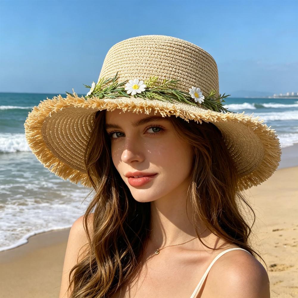 Sun Hat Wide Brim Floppy Straw - Hat Floppy Wide avaliação e preço