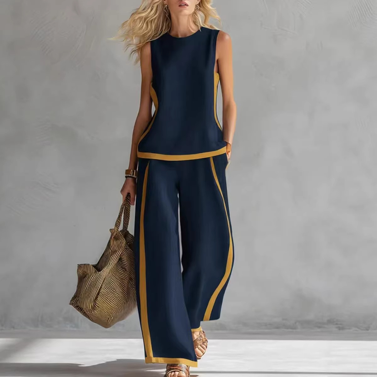 Women Linen 2 Piece Sets Color - Linen Pant Wide avaliação e preço