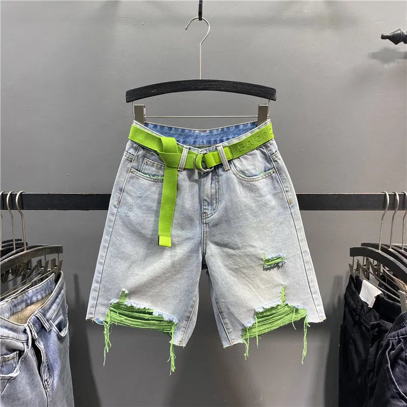 Y2K Purple Liner Distressed De - Shorts Denim Frayed avaliação e preço