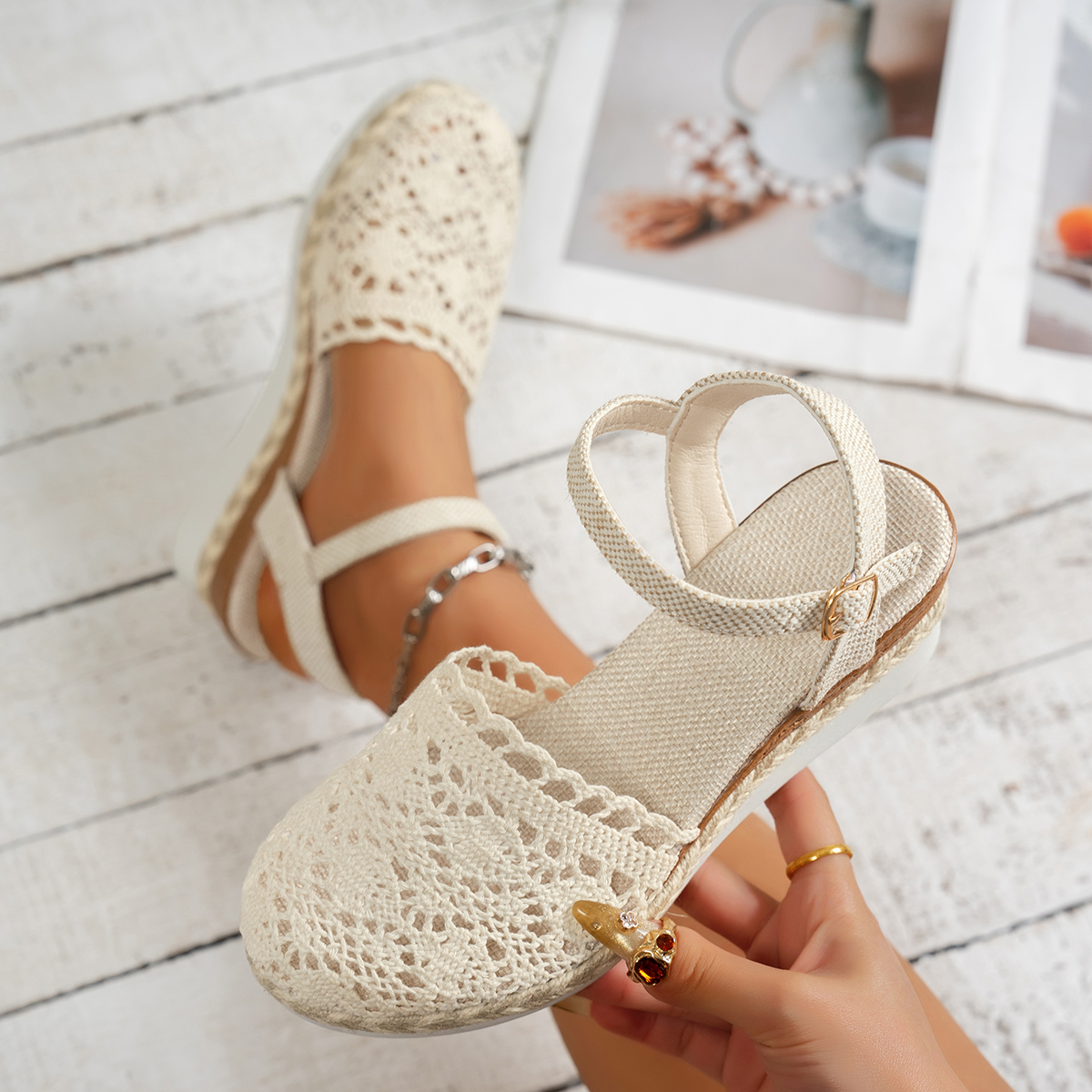 Women Wedge Sandals 2025 Summe - Wedge Espadrille Women avaliação e preço
