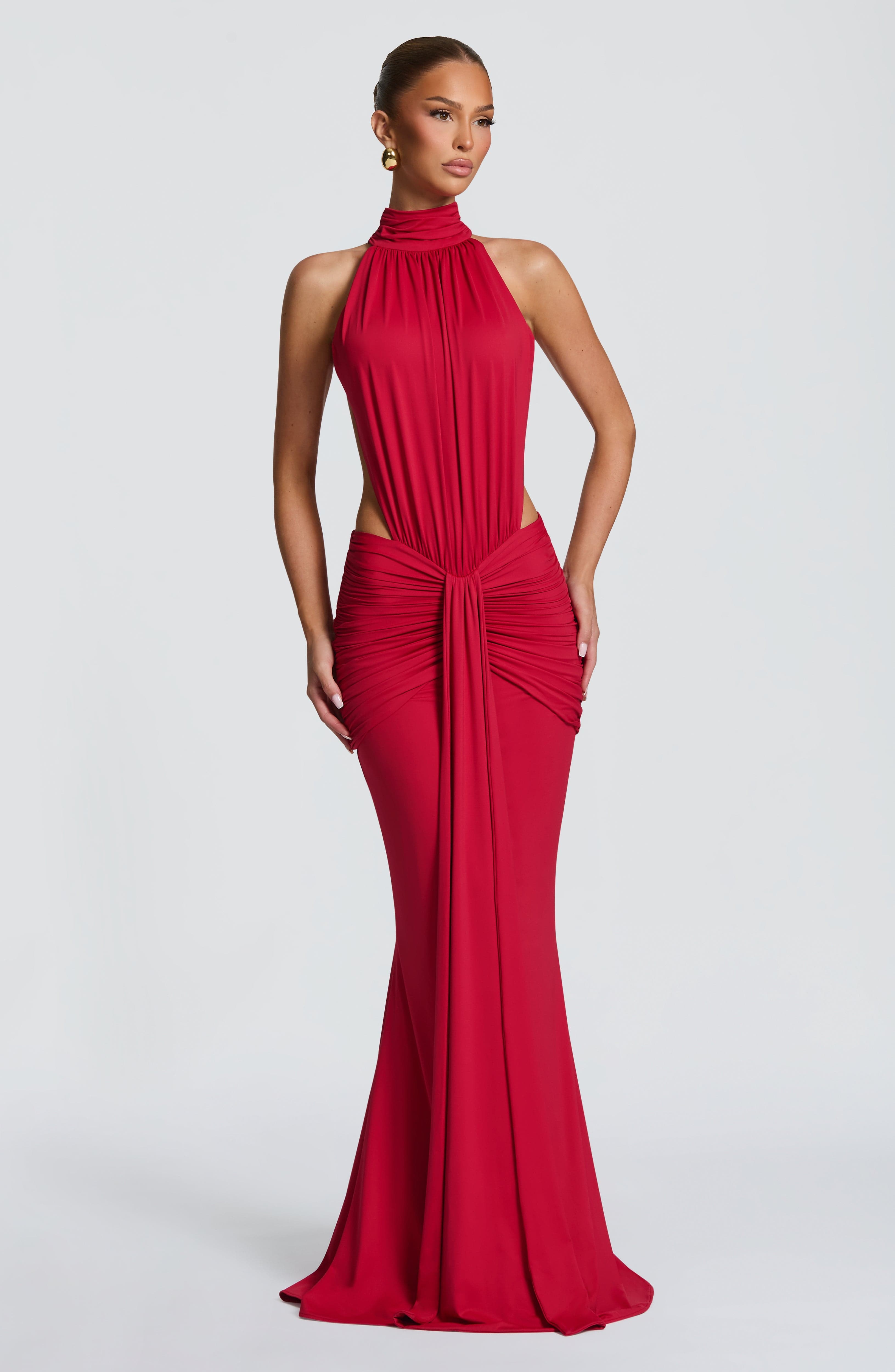 Halter High Neck Cutout Waist  - Maxi Dress Halter avaliação e preço
