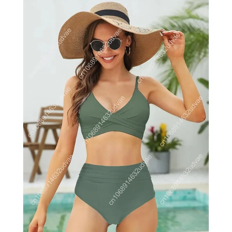 Women's High Waisted Bikini Se - Swimsuit Bikini Ruched avaliação e preço