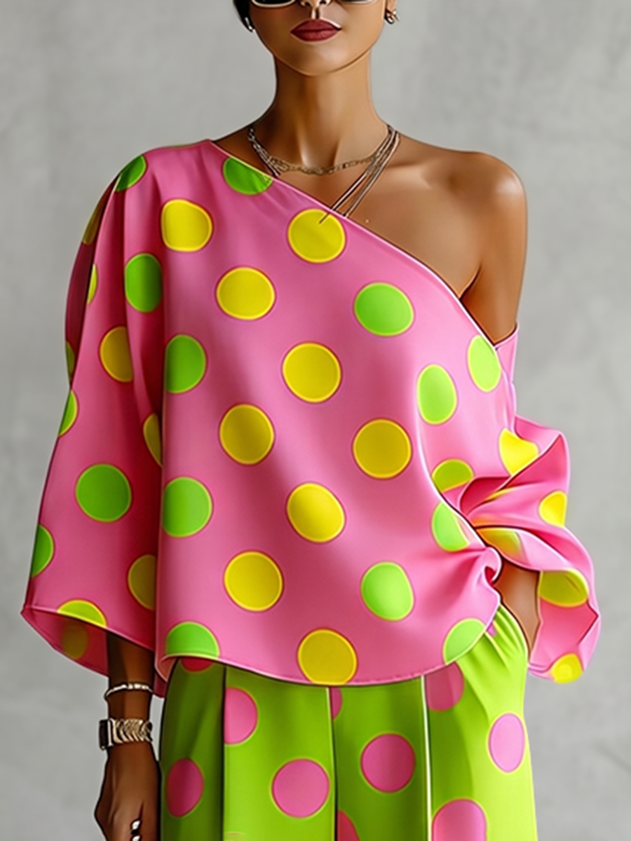 Missuoo Women's Polka Dot 2 Pi - Blouse Off Shoulder avaliação e preço