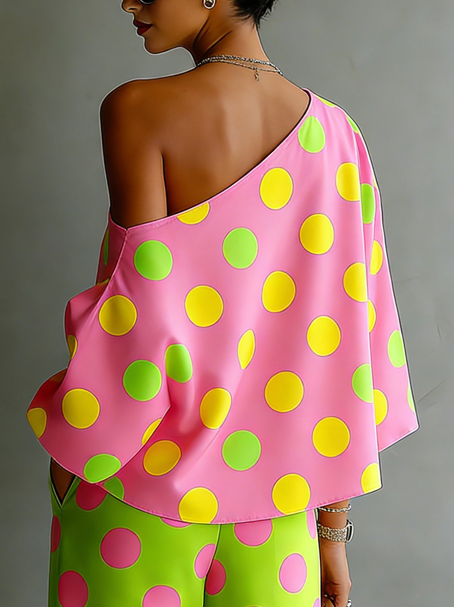 Missuoo Women's Polka Dot 2 Pi - Blouse Off Shoulder avaliação e preço