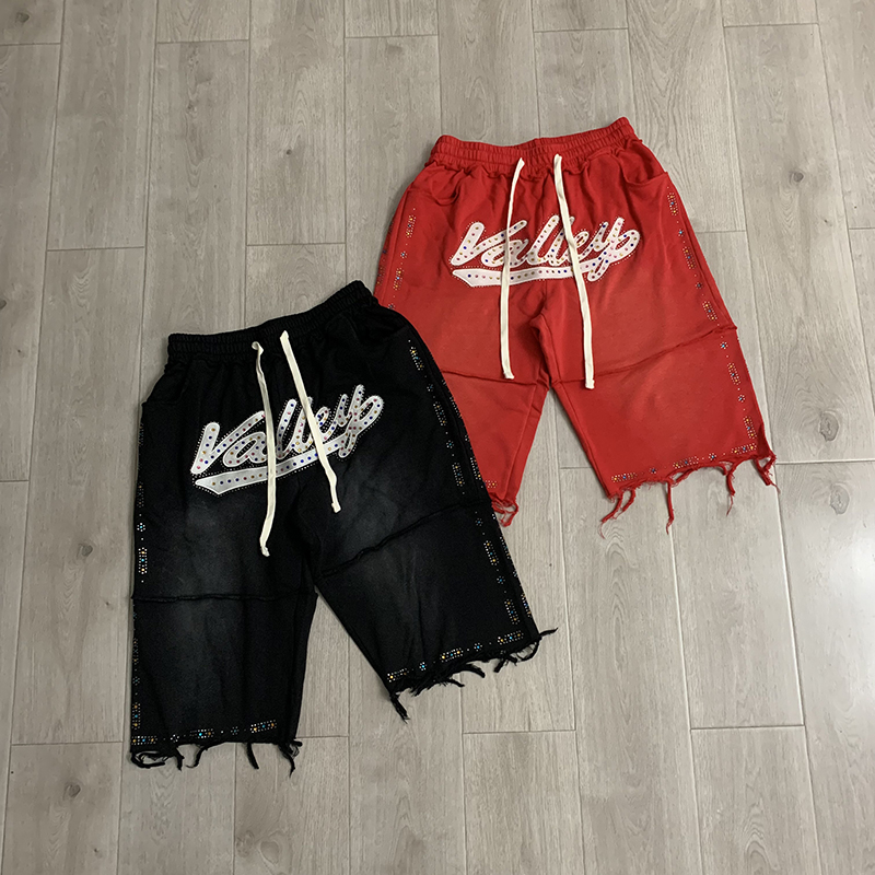 VALLEY Men Black Knee Casual S - Shorts Denim Frayed avaliação e preço