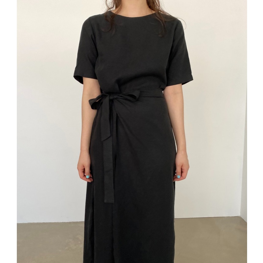 Elegant Cotton Linen Wrap Dres - Linen Dress Wrap avaliação e preço