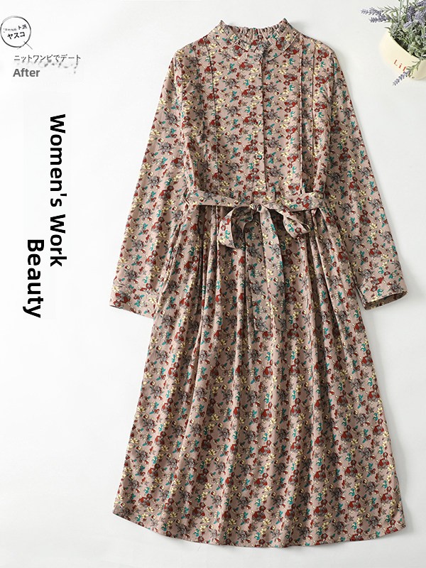 Elegant Floral Print A-Line Dr - Midi Skirt Floral avaliação e preço