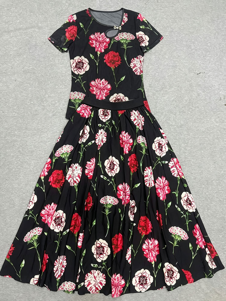 Retro summer new two-piece T-s - Romper Floral Print avaliação e preço