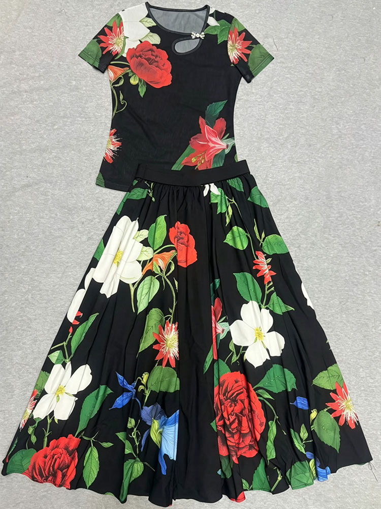 Retro summer new two-piece T-s - Romper Floral Print avaliação e preço