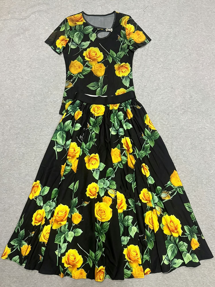 Retro summer new two-piece T-s - Romper Floral Print avaliação e preço