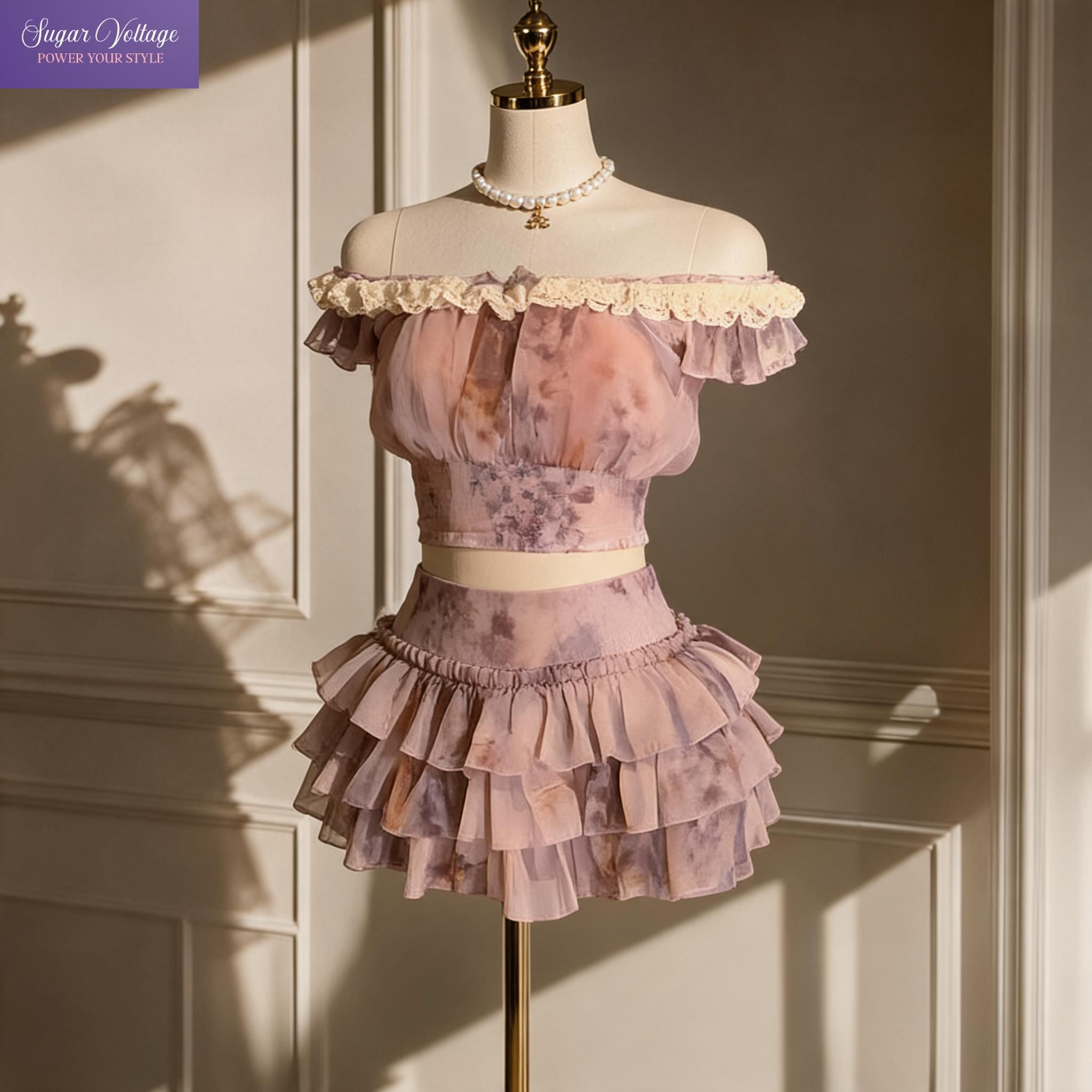 French Sweet Coquette Off Shou - Romper Floral Print avaliação e preço
