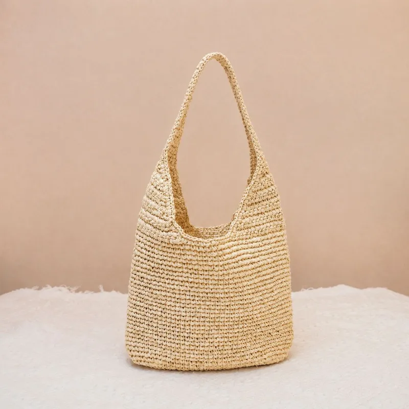 Raffia Grass Woven Tote Bag Ha - Tote Bag Beach avaliação e preço